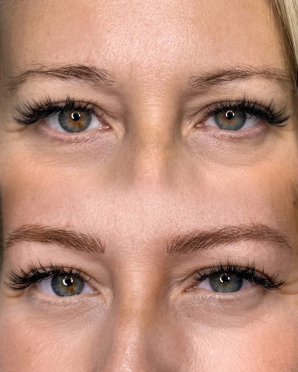 Cejas antes y después de la micropigmentación