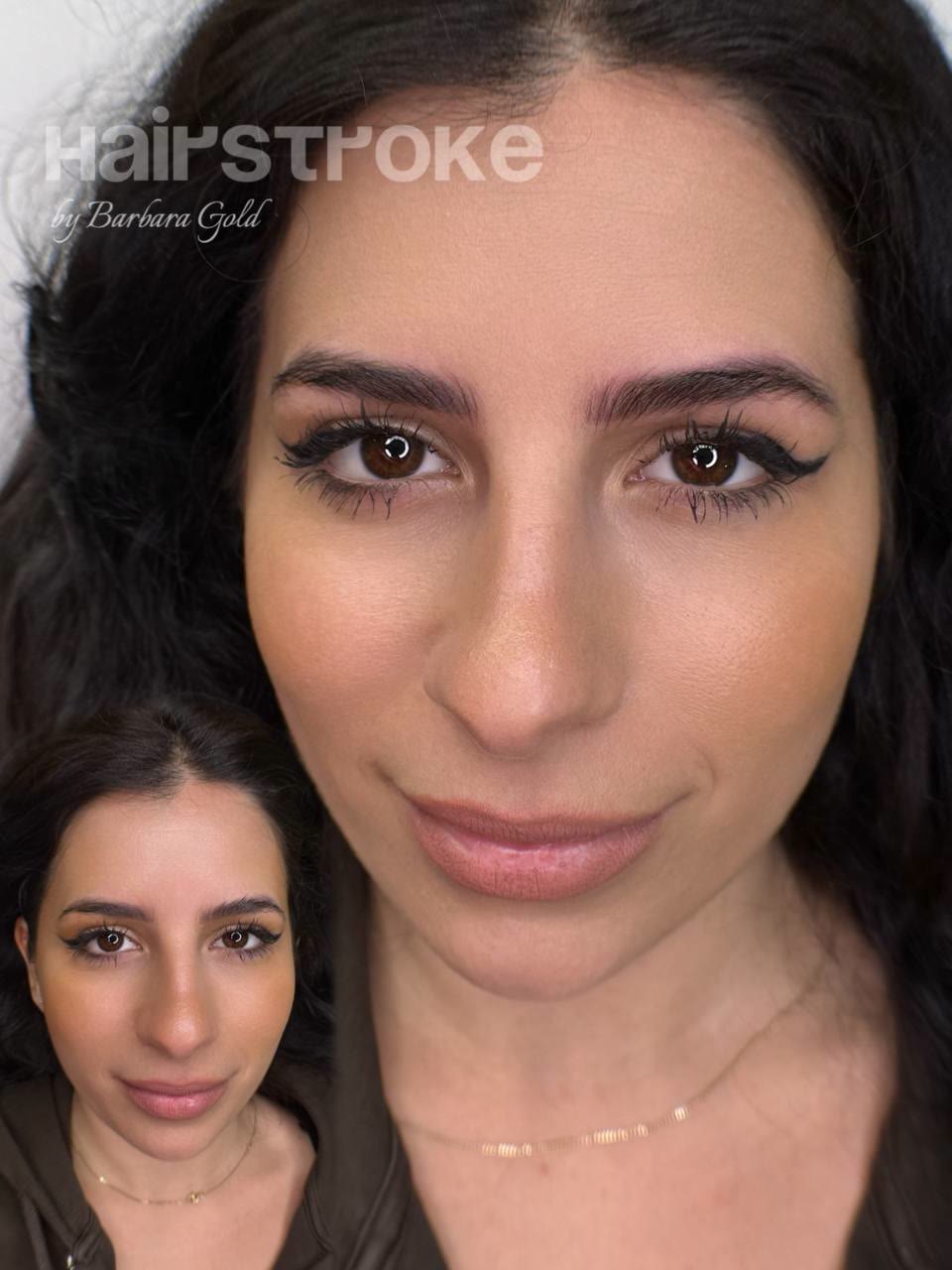 Rediseño completo de cejas, antes y después