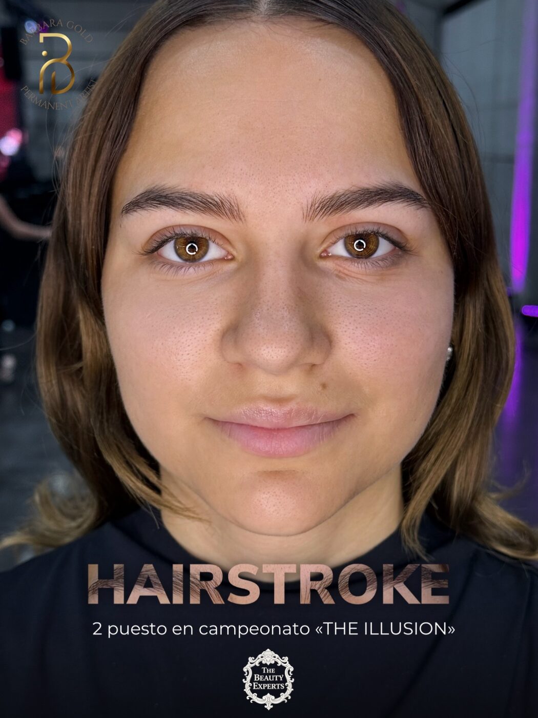 Cejas hairstroke de Bárbara Gold, 2.º puesto en el campeonato The Illusion